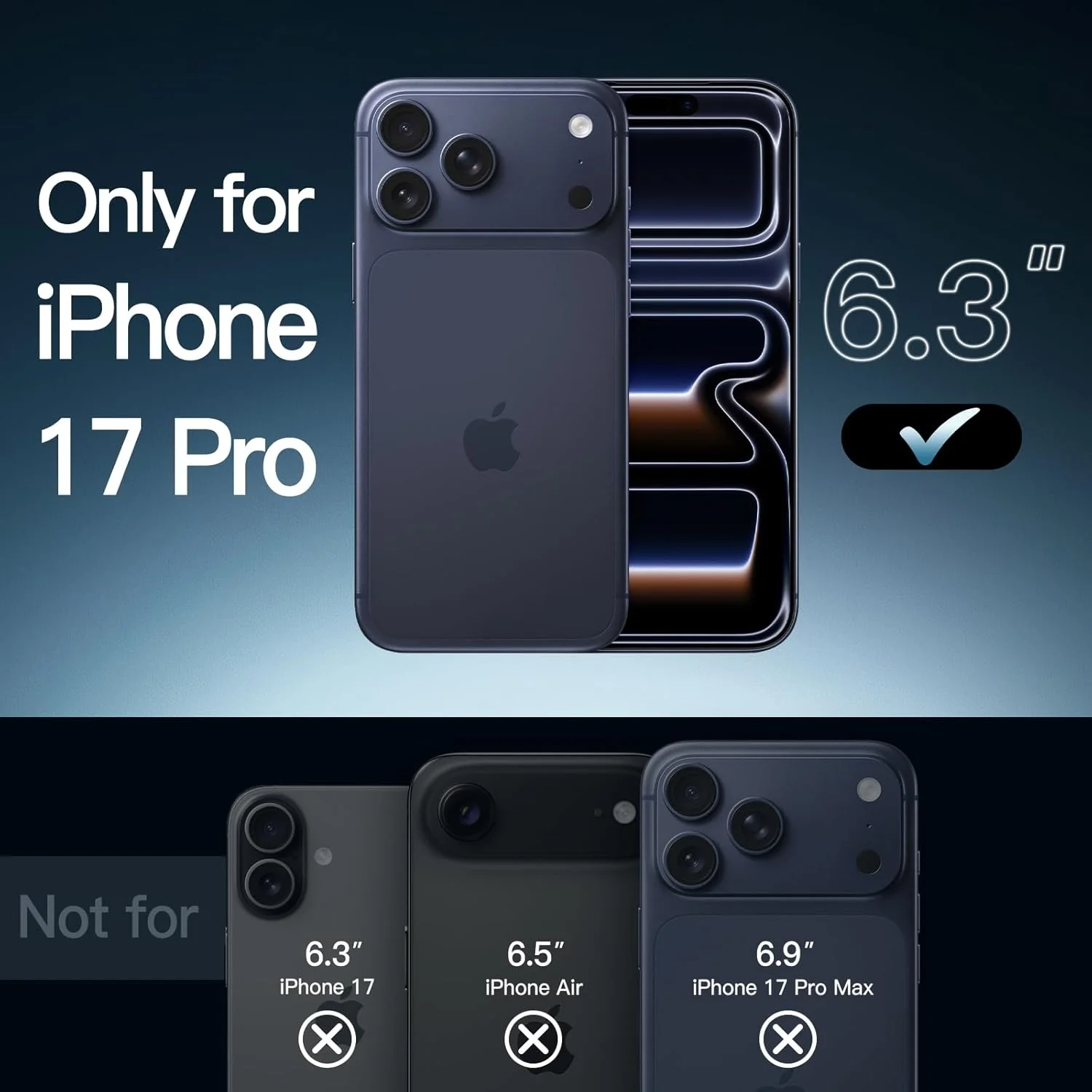 کاور محافظ گوشی آیفون ۱۷ پرو ۶.۳ اینچی JETech، ضد زردی، ضد ضربه، پشت شفاف ضد خش (مشکی)