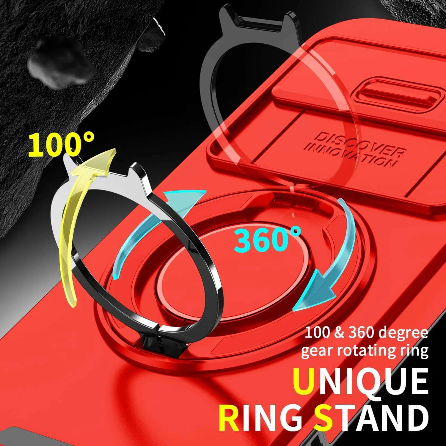 قاب محافظ گوشی گوگل پیکسل 9A با استند، قاب محافظ مغناطیسی ضد ضربه و مقاوم، به همراه پوشش دوربین (قرمز)