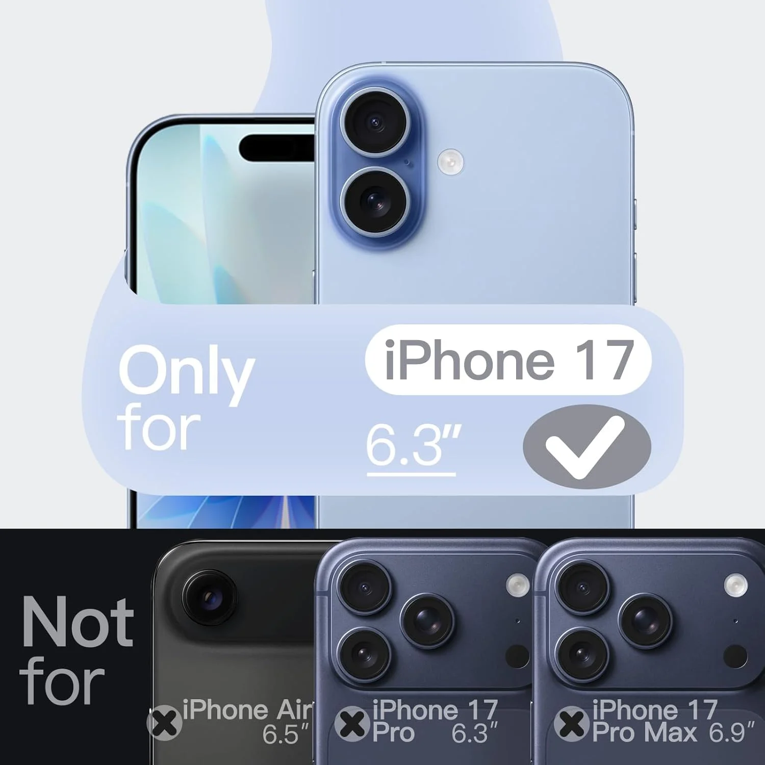 کاور سیلیکونی مایع JETech برای آیفون ۱۷ سایز ۶.۳ اینچ، محافظت کامل بدنه با لمس نرم و ابریشمی، ضد خش و ضد ضربه با پوشش داخلی میکروفایبر (آبی)