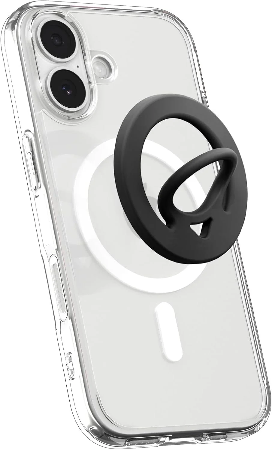 نگهدارنده گوشی Spigen Dual Pop MagFit با آهنربای دو طرفه و روکش سیلیکونی سازگار با MagSafe برای سری iPhone 17 Pro Max, 17 Pro, 17, iPhone Air, 16, 15, 14, 13, 12 - مشکی