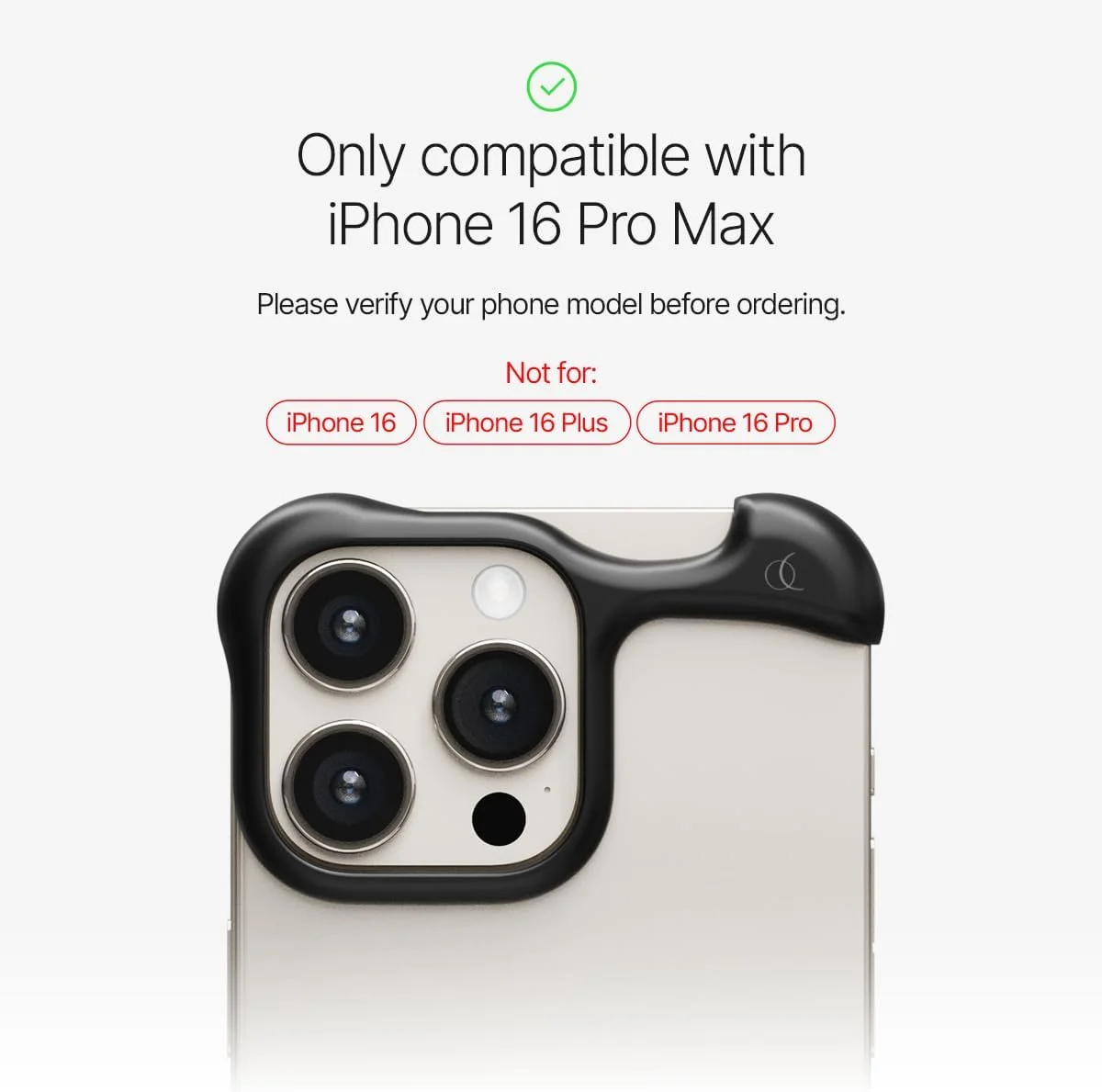 محافظ گوشی آیفون 16 پرو مکس Arc Pulse (سال 2024)، محافظ مینیمالیستی با جذب شوک، پوسته‌های آلومینیومی درجه هوافضا + لایه‌های الاستومری، مناسب برای سایز 6.9 اینچ، مشکی مات