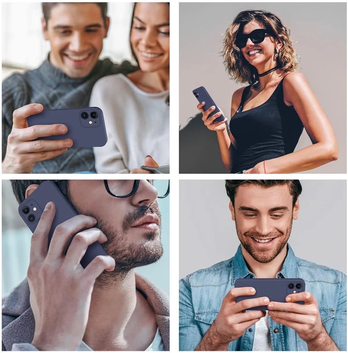 قاب گوشی آیفون 11، مقاوم در برابر ضربه، نیمه شفاف، محافظ شیک، مناسب برای آقایان و بانوان، آبی