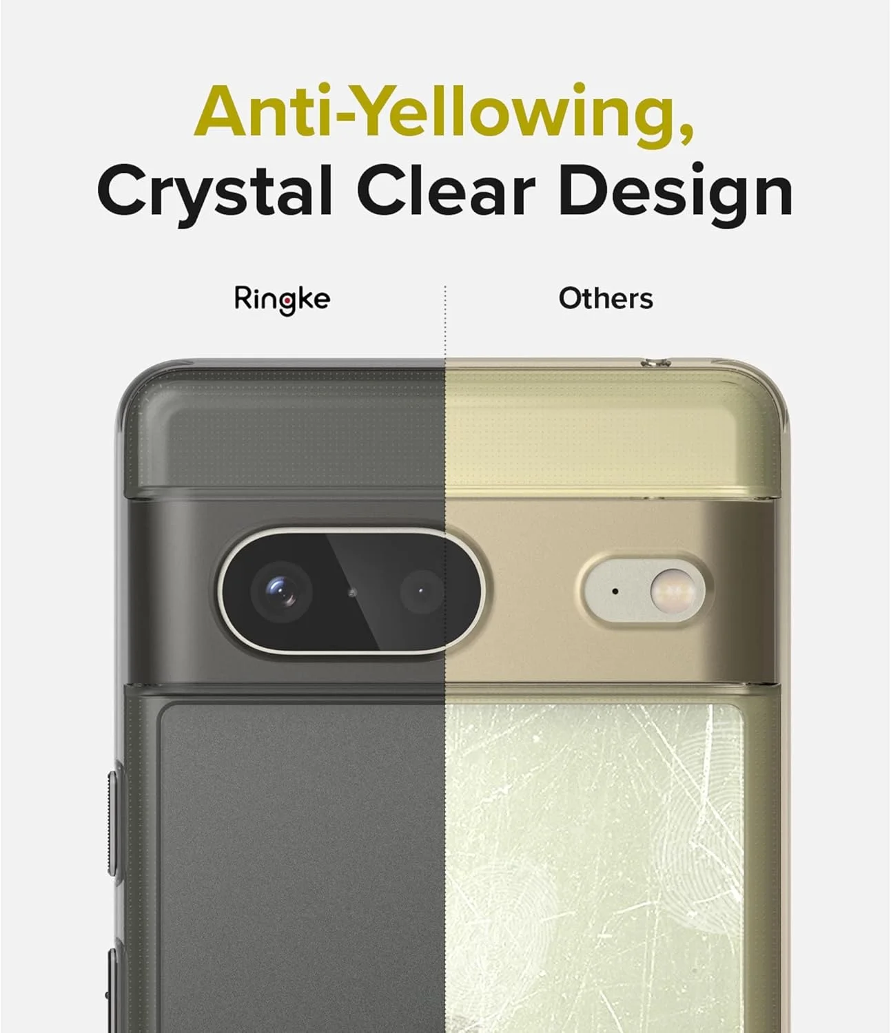 کاور محافظ گوشی رینکه فیوژن سازگار با گوگل پیکسل 7، ضد خش، پشت شفاف سخت، ضربه گیر TPU، محافظت در برابر افتادن - مشکی دودی مات