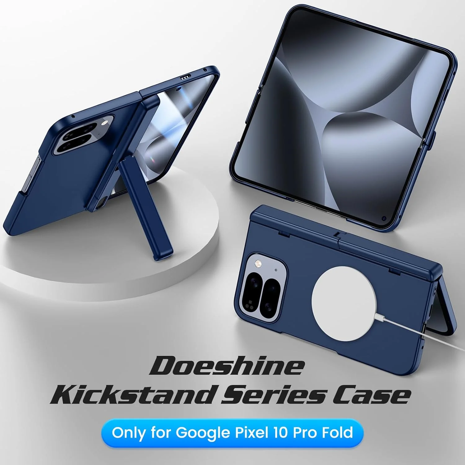 قاب محافظ گوشی گوگل پیکسل 10 پرو فولد به همراه استند و محافظ صفحه نمایش، محافظت از لولا با آهنربا، ضد ضربه (آبی) قاب محافظ گوشی گوگل پیکسل 10 پرو فولد به همراه استند و محافظ صفحه نمایش، محافظت از لولا با آهنربا، ضد ضربه (آبی)