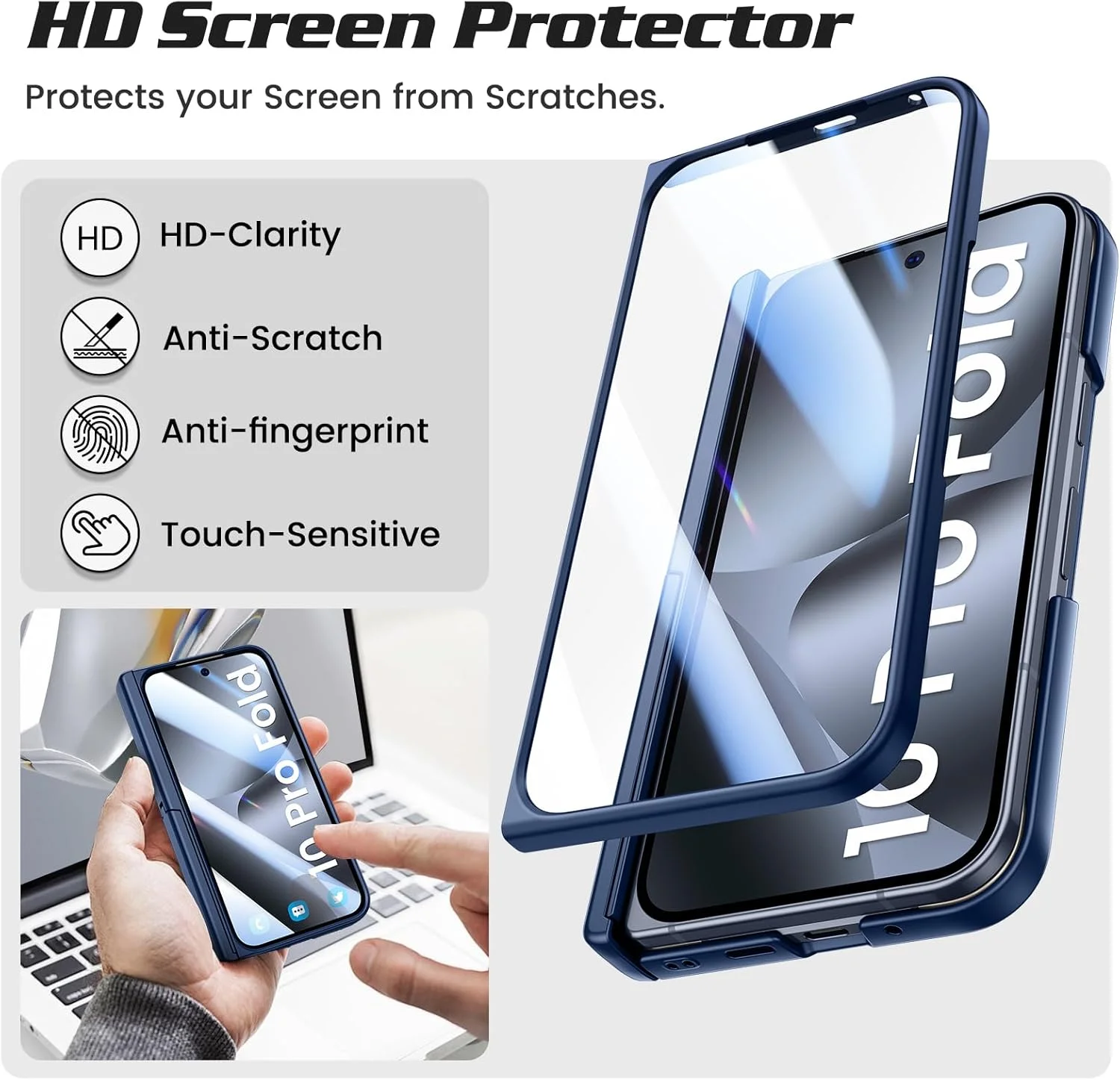 قاب محافظ گوشی گوگل پیکسل 10 پرو فولد به همراه استند و محافظ صفحه نمایش، محافظت از لولا با آهنربا، ضد ضربه (آبی) قاب محافظ گوشی گوگل پیکسل 10 پرو فولد به همراه استند و محافظ صفحه نمایش، محافظت از لولا با آهنربا، ضد ضربه (آبی)