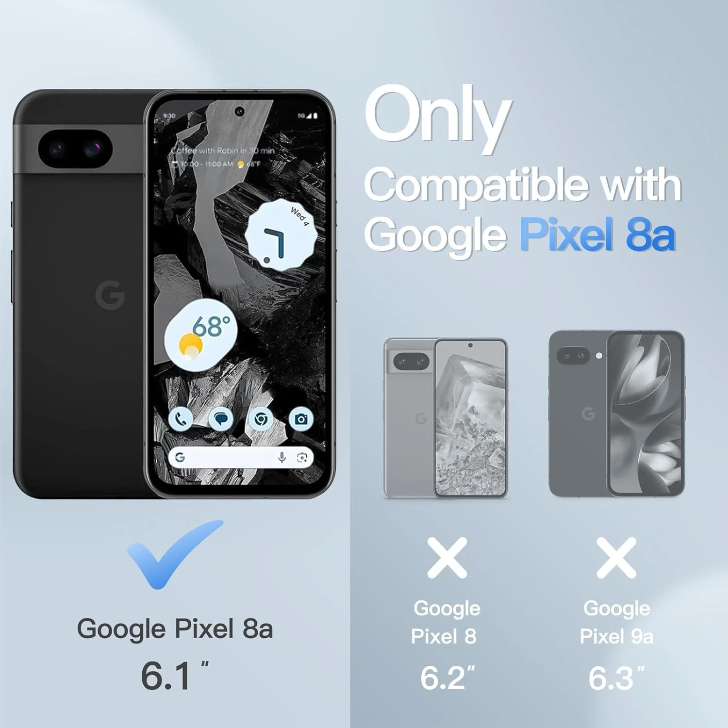 قاب محافظ گوشی گوگل پیکسل 8A 5G مدل AWZHYDT با پوشش کشویی دوربین و محافظ صفحه نمایش، [2 در 1] مقاوم در برابر ضربه و محافظت سنگین (قرمز)