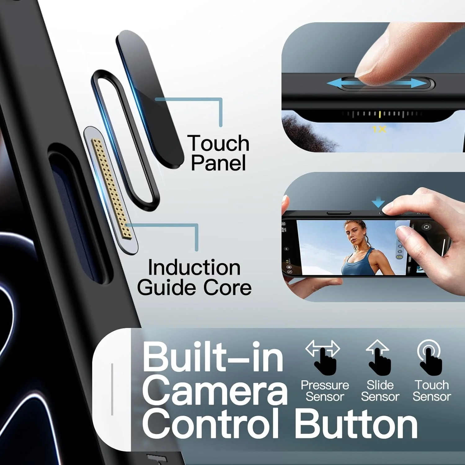 کاور آهنربایی JETech برای آیفون ۱۷ پرو ۶.۳ اینچی سازگار با MagSafe، کاور باریک ضد ضربه با دکمه کنترل دوربین داخلی، پشت مات نیمه شفاف (مشکی)