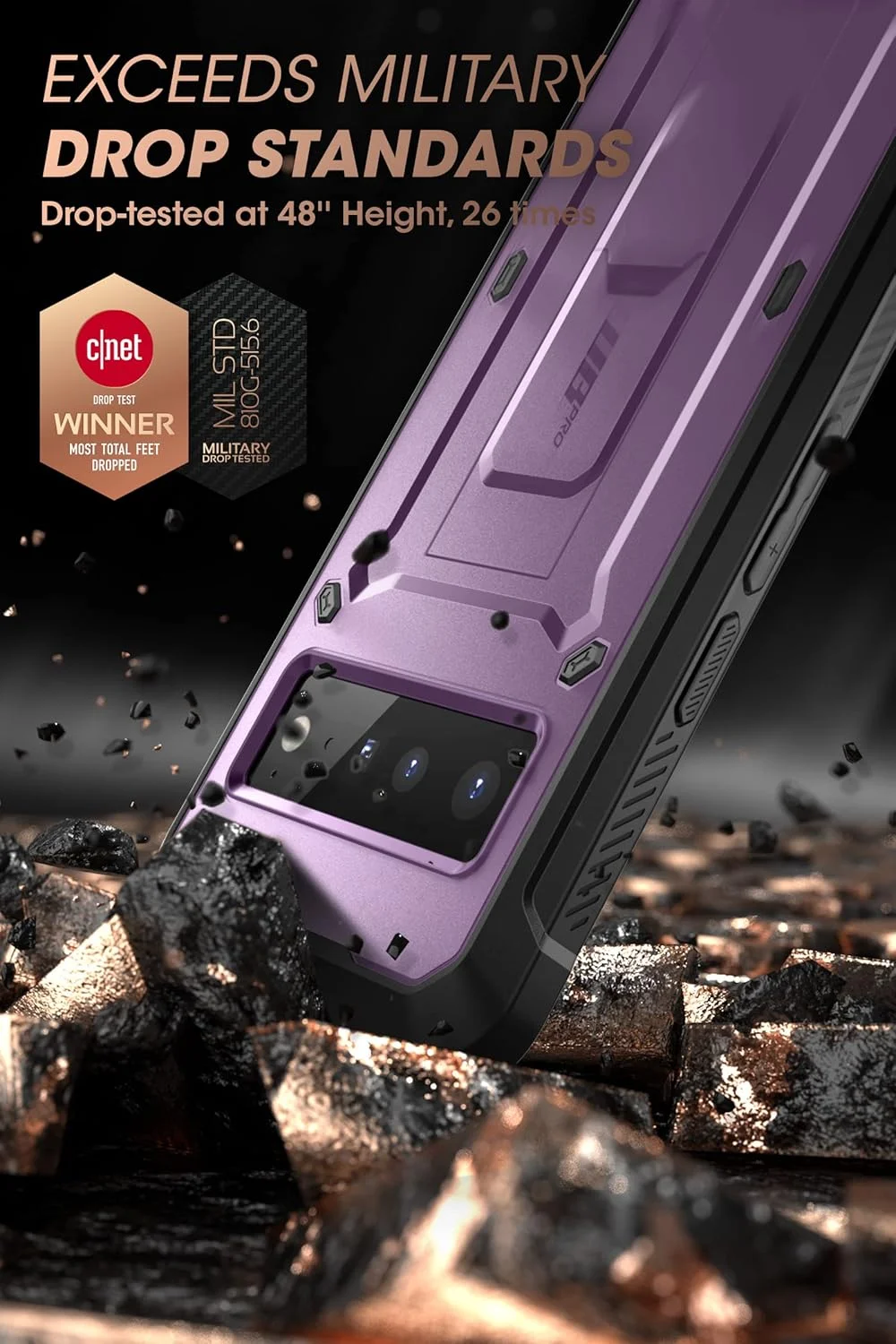 کاور محافظ SUPCASE مدل [Unicorn Beetle Pro] مناسب برای گوشی گوگل پیکسل 6 پرو 5G به همراه گیره کمری و محافظ صفحه نمایش داخلی - Viote