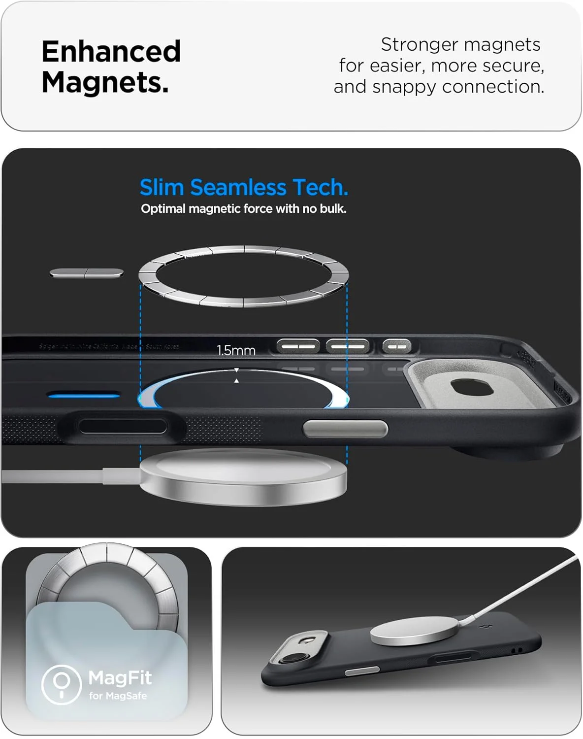 کاور محافظ گوشی آیفون ایر Spigen Nano Pop MagFit [سازگار با MagSafe] - کنجد سیاه