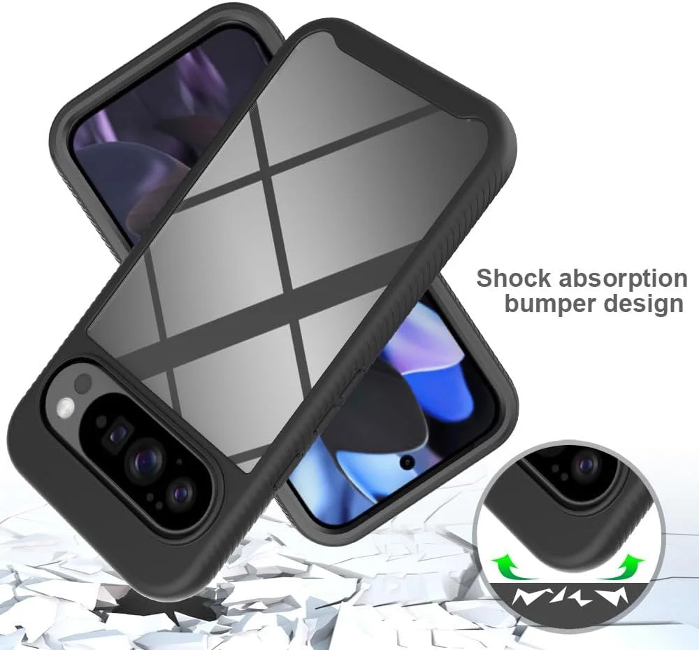 قاب محافظ ضد ضربه، ضد خش و ضد اثر انگشت برای گوگل پیکسل 10 پرو XL (مشکی)