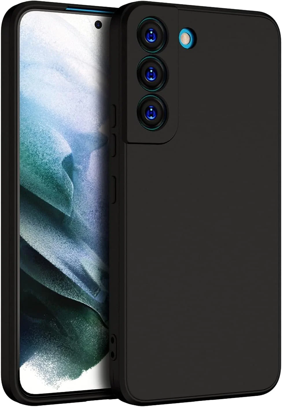کاور سیلیکونی نرم ژله ای Zubitech برای گوشی سامسونگ گلکسی S22، ضد ضربه، با پوشش مات و لایه داخلی پارچه ای محافظ دوربین (سامسونگ گلکسی S22، مشکی)