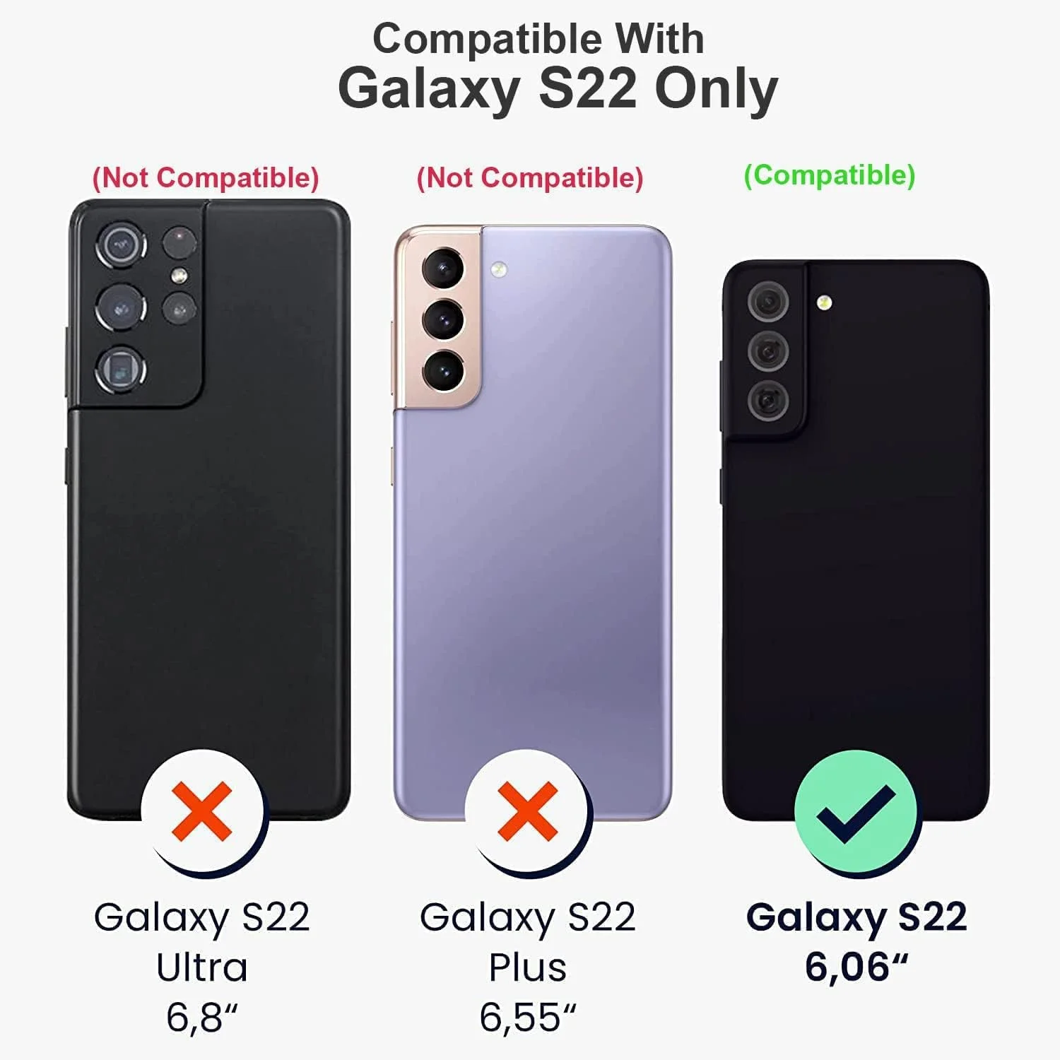 کاور سیلیکونی نرم ژله ای Zubitech برای گوشی سامسونگ گلکسی S22، ضد ضربه، با پوشش مات و لایه داخلی پارچه ای محافظ دوربین (سامسونگ گلکسی S22، مشکی)