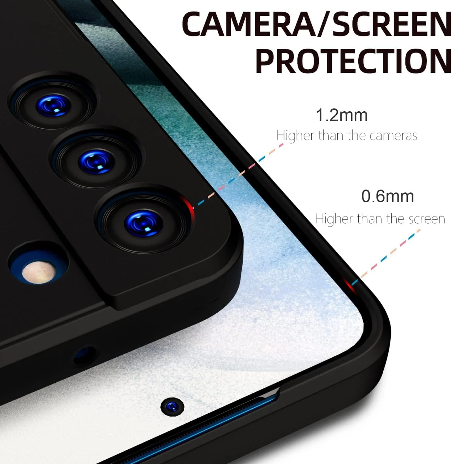 کاور سیلیکونی نرم ژله ای Zubitech برای گوشی سامسونگ گلکسی S22، ضد ضربه، با پوشش مات و لایه داخلی پارچه ای محافظ دوربین (سامسونگ گلکسی S22، مشکی)