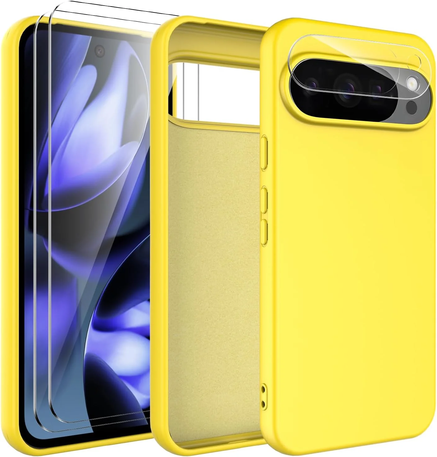 قاب محافظ 4 در 1 برای گوگل پیکسل 10 پرو ایکس ال به همراه 2 محافظ صفحه نمایش شیشه ای و 1 محافظ لنز دوربین، قاب سیلیکونی با پوشش داخلی میکروفایبر نرم، محافظت ضد ضربه - زرد قاب محافظ 4 در 1 برای گوگل پیکسل 10 پرو ایکس ال به همراه 2 محافظ صفحه نمایش شیشه ای و 1 محافظ لنز دوربین، قاب سیلیکونی با پوشش داخلی میکروفایبر نرم، محافظت ضد ضربه - زرد
