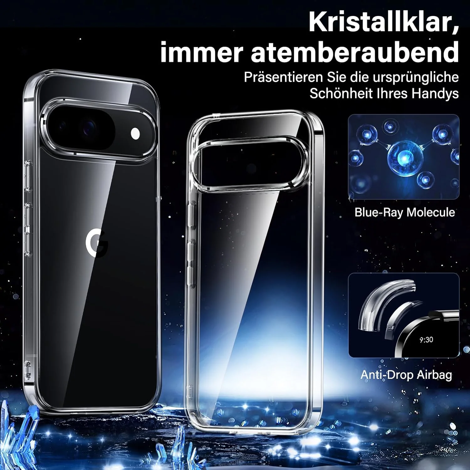 کاور محافظ گوشی گوگل پیکسل 9 مدل UniqueMe، [مجموعه 5 در 1] شامل 1 کاور، 2 محافظ صفحه نمایش و 2 محافظ لنز دوربین