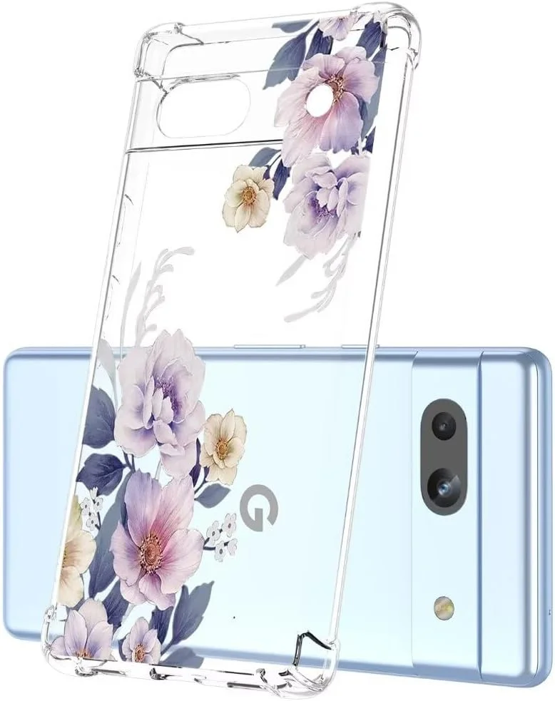 کاور گوشی گوگل پیکسل 7A، طرح گلدار برای دختران و بانوان، طراحی فانتزی، کاور ژله‌ای سیلیکونی فوق‌العاده نازک و ضد خش برای گوگل پیکسل 7A-SJ301