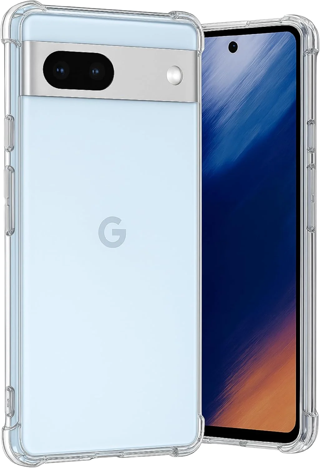 کاور شفاف شانس برای گوگل پیکسل 7a، ضربه گیر سیلیکونی TPU مقاوم در برابر ضربه با ایربگ های 4 گوشه، باریک، ضد زردی، محافظ انعطاف پذیر گوشی