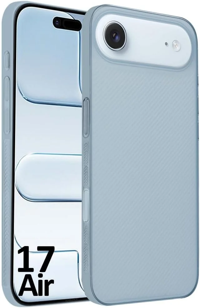 کاور ایر مارگون برای آیفون 17، سری ایر اسکین با بامپر محافظتی کامل، فوق العاده باریک 0.3 میلی متر، وزن سبک 4 گرم (آبی روشن، آی پی 17 ایر)