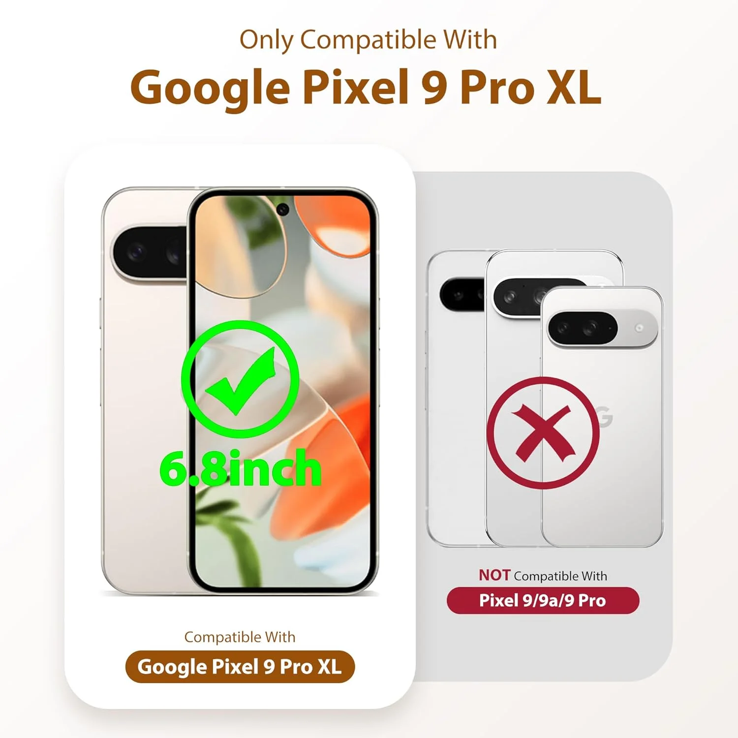 کاور محافظ گوشی گوگل پیکسل 9 پرو ایکس ال AmoraAqua با استند حلقه ای مغناطیسی 360 درجه [سازگار با Mag-Safe] [محافظ لنز دوربین] ضد ضربه، نیمه شفاف