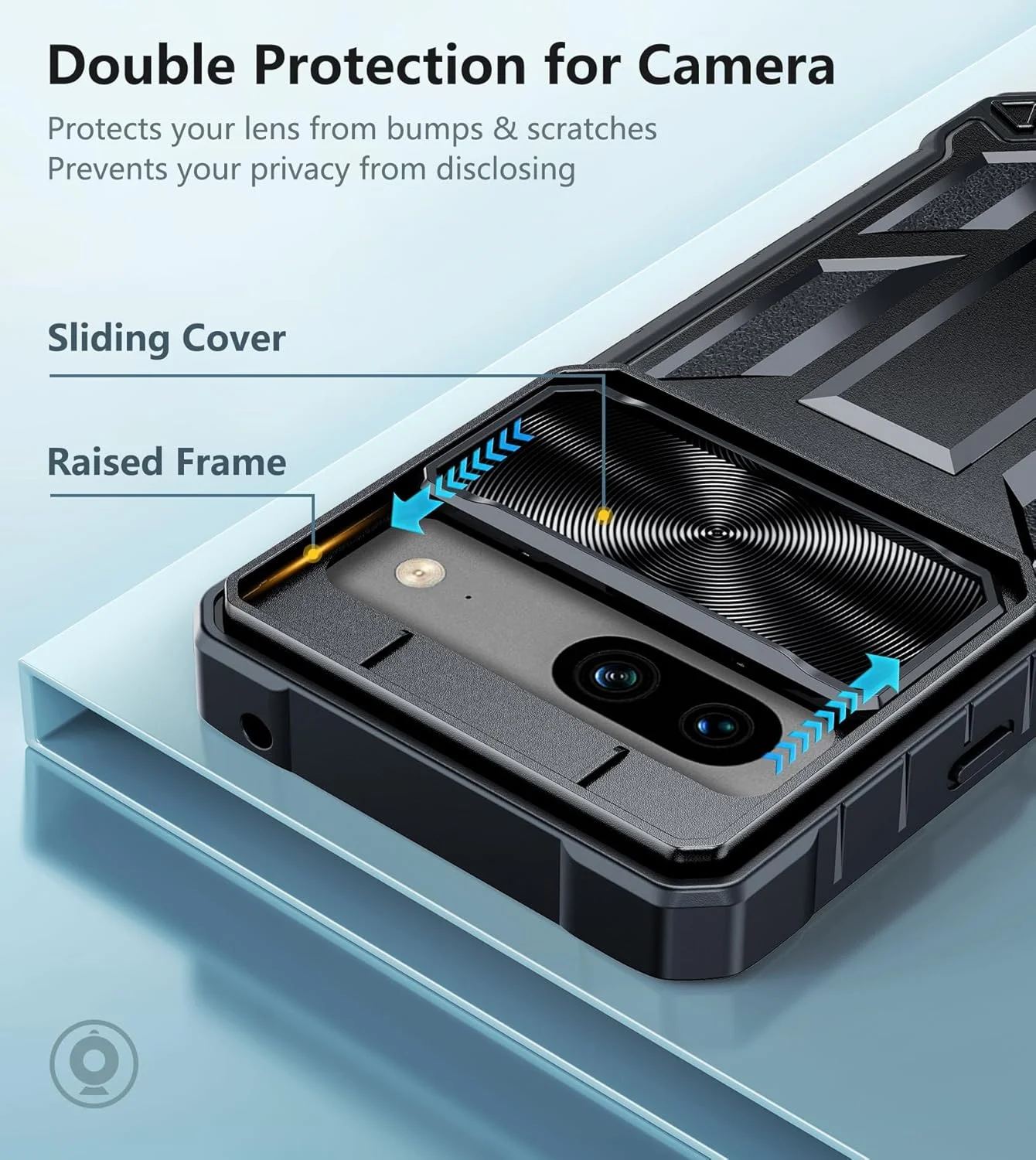 کاور محافظ گوشی FNTCASE برای گوگل پیکسل 8: کاور محافظ ضد ضربه با محافظت کامل درجه نظامی با استند | کاور سخت و مقاوم TPU با بافت مات و سپر سخت برای گوگل پیکسل 8 - مشکی