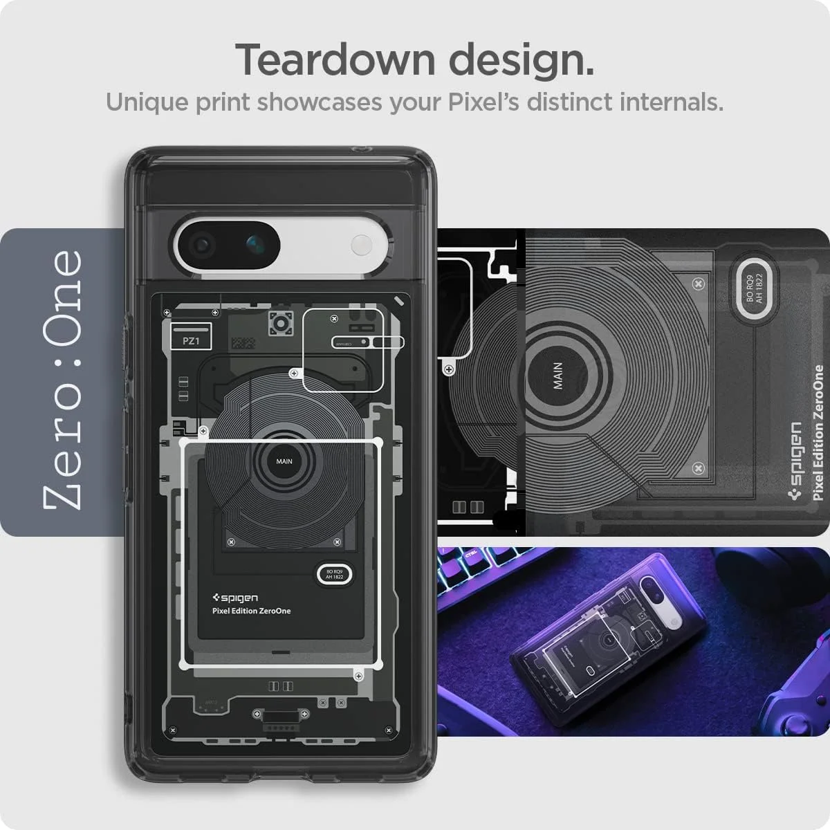 کاور محافظ گوشی گوگل پیکسل 7a مدل Ultra Hybrid Spigen - طرح Zero One