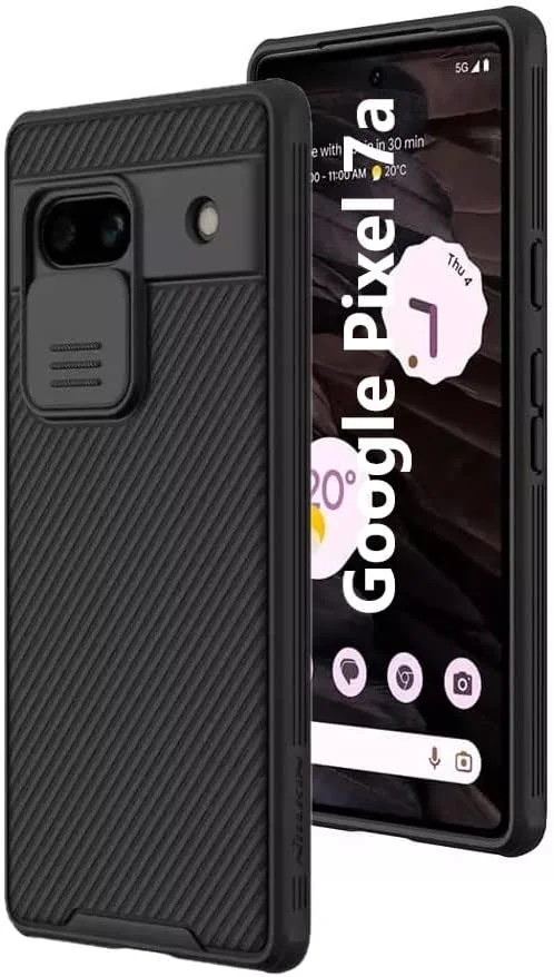قاب محافظ گوشی گوگل پیکسل 7a مدل CamShield با محافظ لنز دوربین، PC سخت، فوق العاده نازک و ضد خش - مشکی
