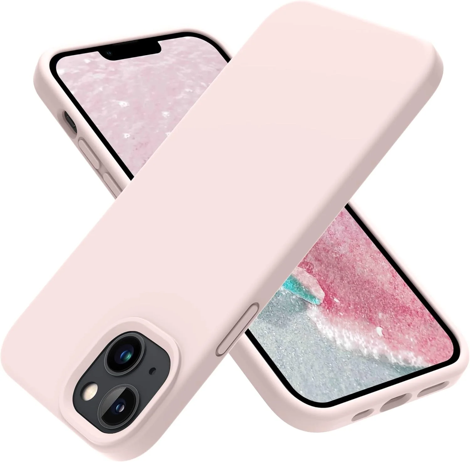 کاور سیلیکونی محافظ گوشی آیفون 14 اوتوفلای - رنگ صورتی گچی