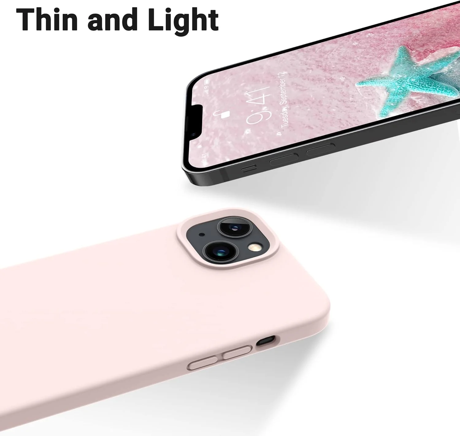 کاور سیلیکونی محافظ گوشی آیفون 14 اوتوفلای - رنگ صورتی گچی