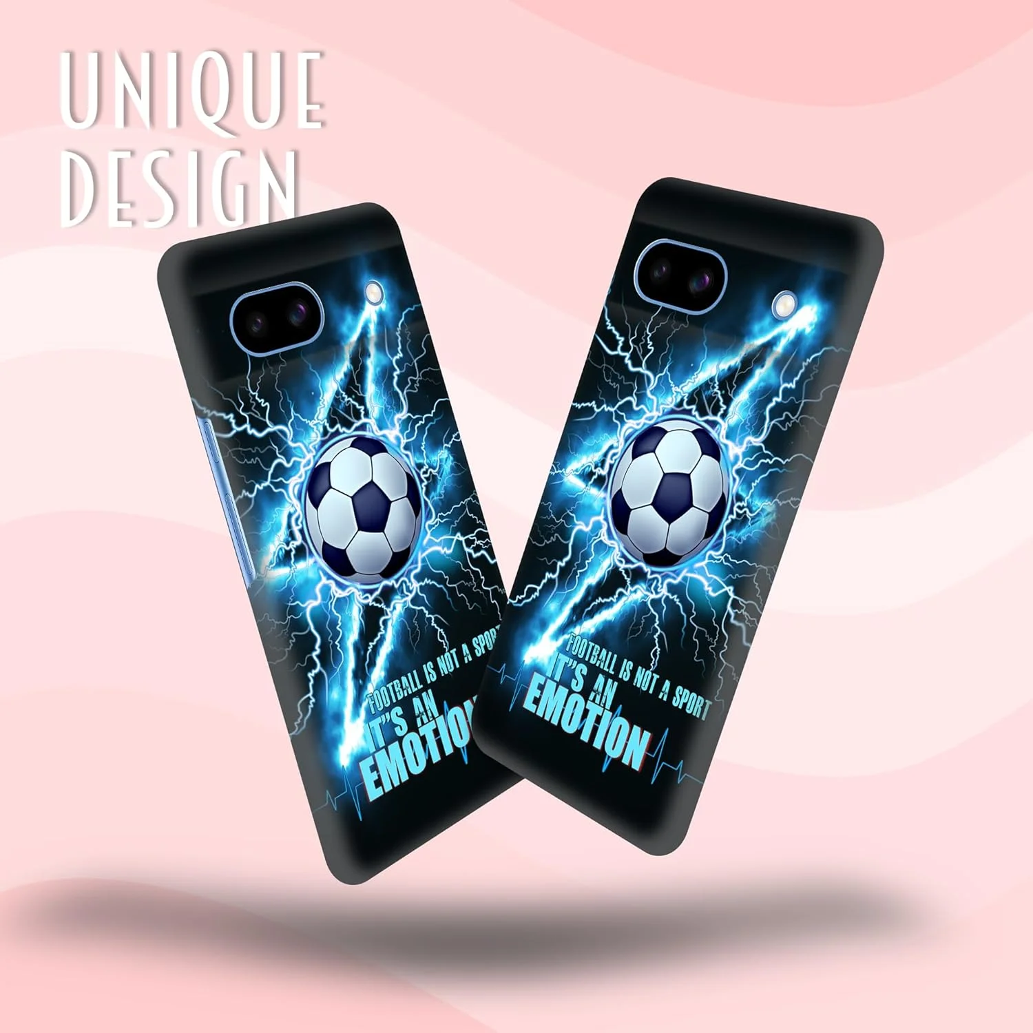 قاب محافظ گوشی گوگل پیکسل 8A 5G - طرح فوتبال و رعد و برق، باریک، شیک، پلاستیکی، سخت، محافظ پشت گوشی