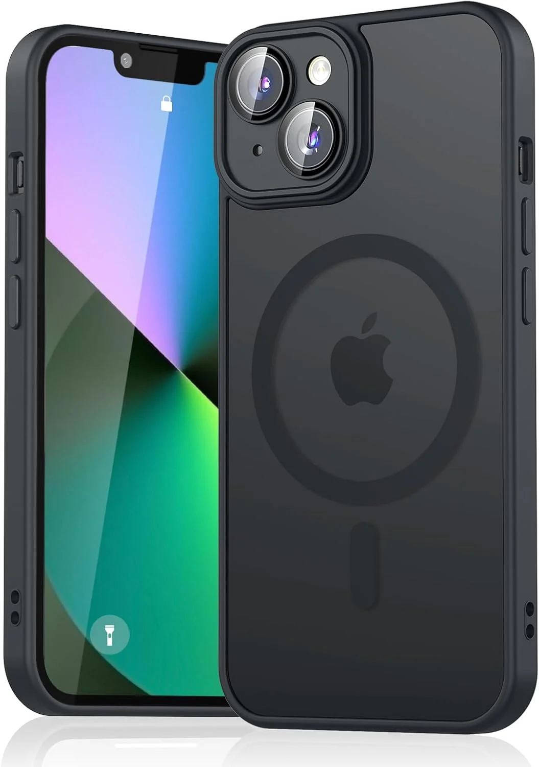 قاب محافظ مغناطیسی آیفون ۱۳، [سازگار با MagSafe] [محافظت در برابر سقوط از ارتفاع ۳ متر] [ساختار دولایه] ضد لغزش، مقاوم و پوشش کامل گوشی آیفون ۱۳ (مشکی)