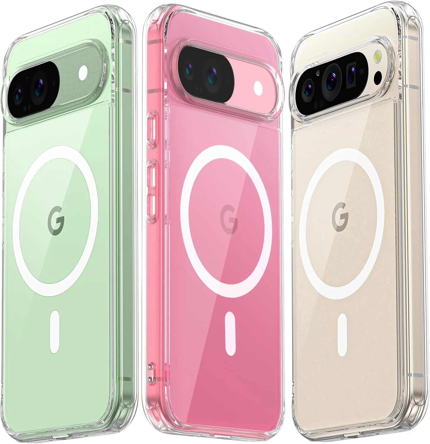 کاور محافظ گوشی JIC AirGuard-Mag مناسب برای پیکسل 9 و 9 پرو - کاور شفاف کریستالی [دارای آهنربای داخلی برای اتصال مگ‌سیف] - کاور محافظ گوشی با درجه نظامی [دارای گوشه‌های AirCushion]