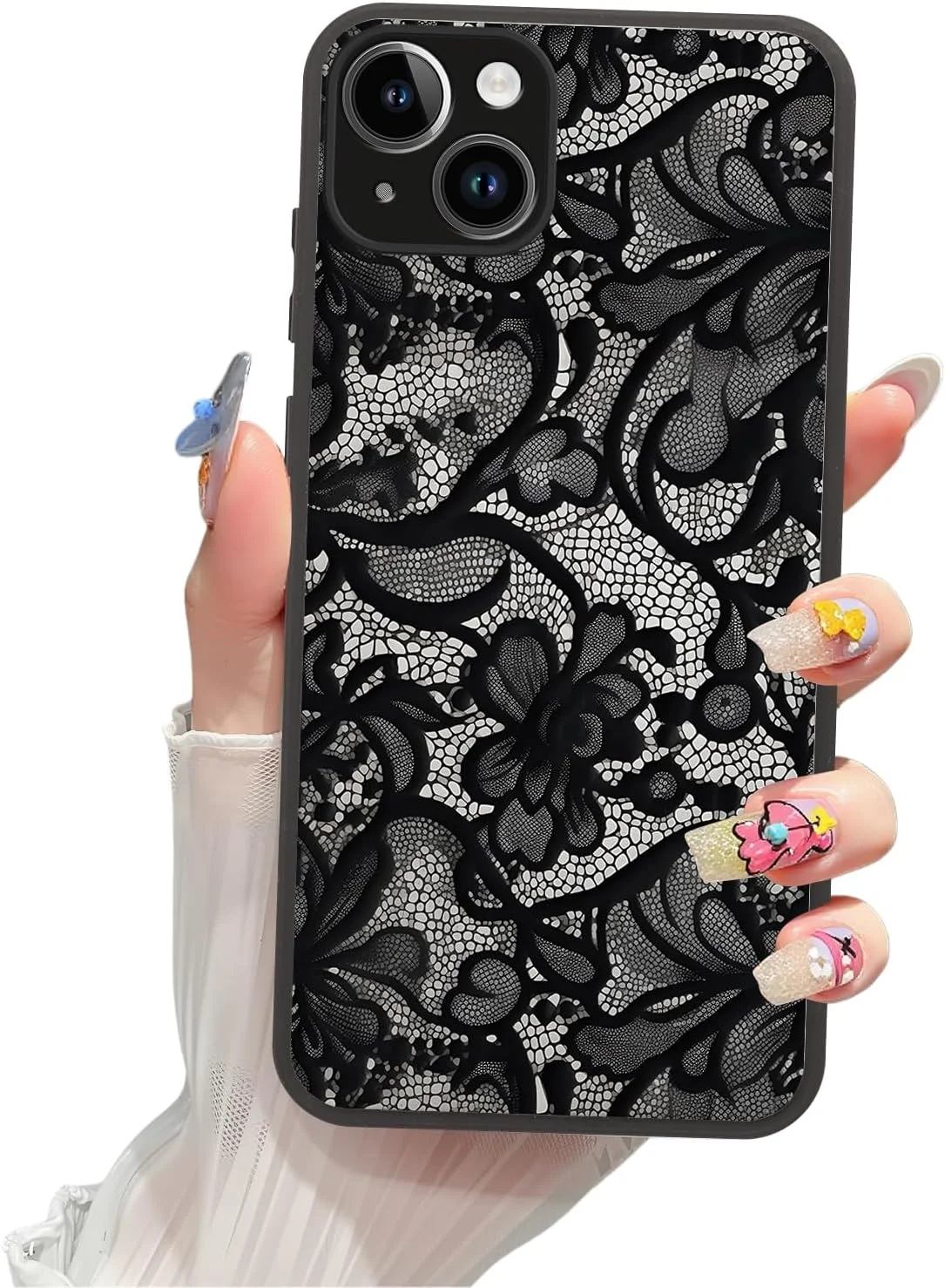 کاور گوشی موبایل رامدی مناسب برای آیفون 15، باریک، نرم و ضد ضربه با طرح توری، قاب گوشی زیبا برای آیفون 15