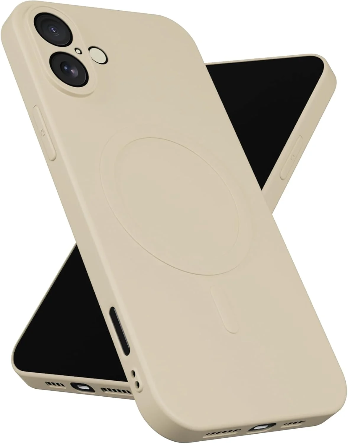 قاب محافظ موبيليوس برای آیفون 16 پلاس، [دارای پوشش داخلی میکروفایبر نرم ضد خش]، قاب مغناطیسی ضد ضربه طراحی شده برای آیفون 16 پلاس، بژ