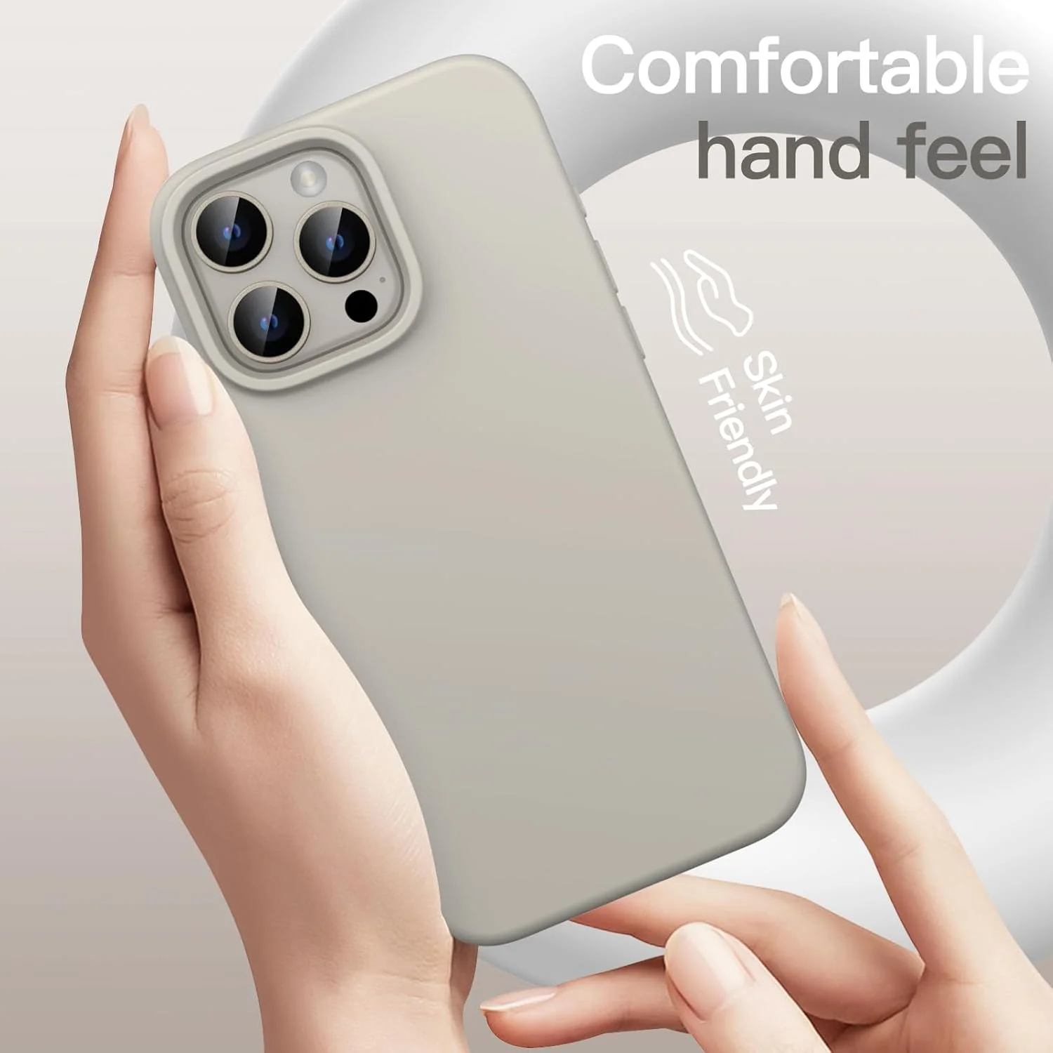 کاور سیلیکونی مایع JETech برای آیفون 16 پرو مکس 6.9 اینچی، کاور محافظ تمام بدنه با لمس نرم و ابریشمی، ضد خش و ضد ضربه با پوشش داخلی میکروفایبر (تیتانیوم طبیعی)