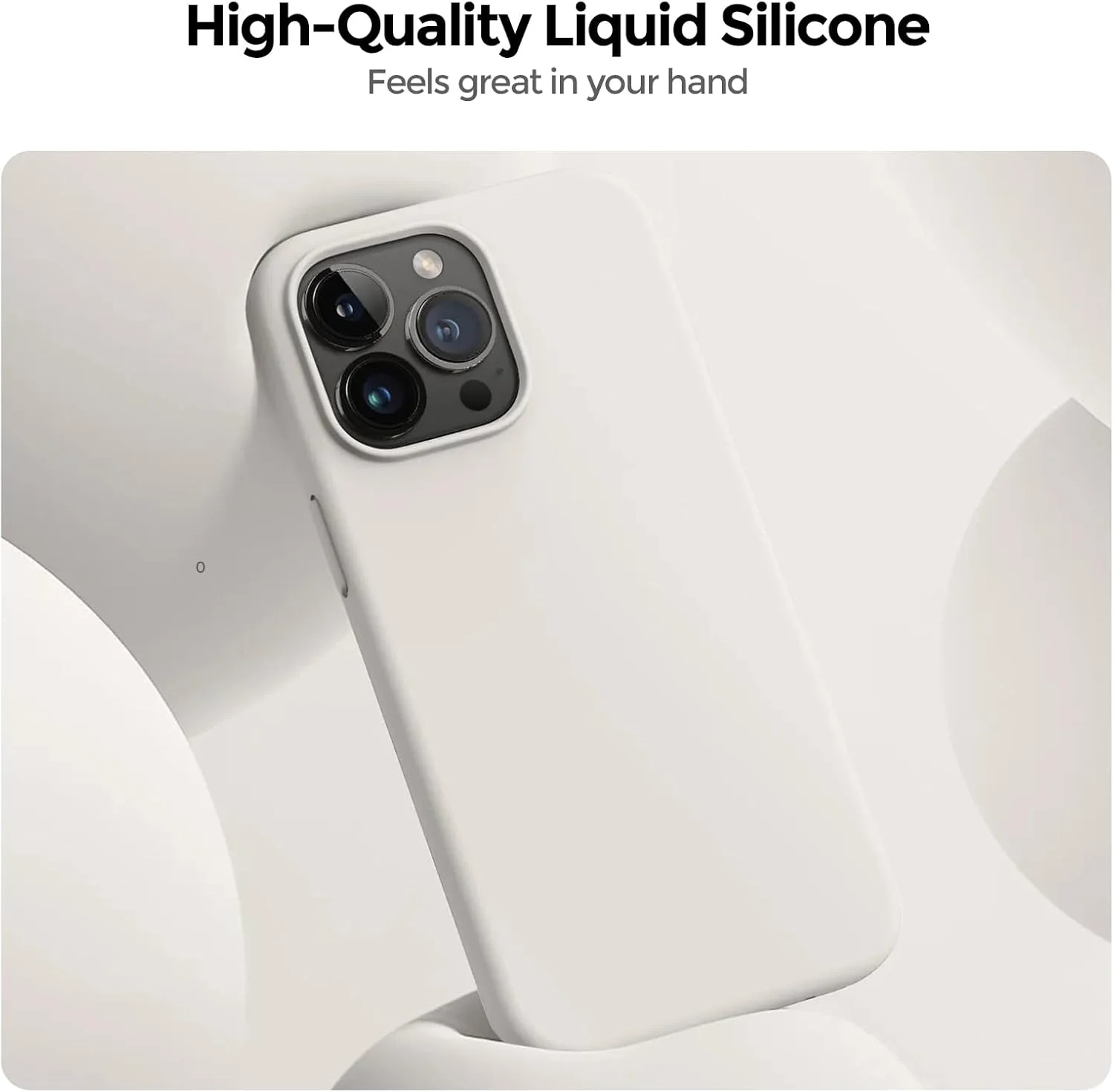 قاب سیلیکونی گوشی آیفون 15 پرو، با پوشش داخلی میکروفایبر نرم [پوشش کامل دوربین] ضد ضربه - رنگ ماسه ای صورتی