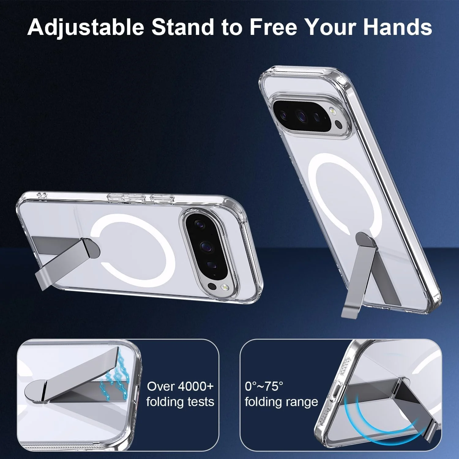 قاب محافظ مغناطیسی گوشی گوگل پیکسل 10 پرو ایکس ال با پایه مخفی، مقاوم در برابر ضربه و ضد خش - شفاف قاب محافظ مغناطیسی گوشی گوگل پیکسل 10 پرو ایکس ال با پایه مخفی، مقاوم در برابر ضربه و ضد خش - شفاف