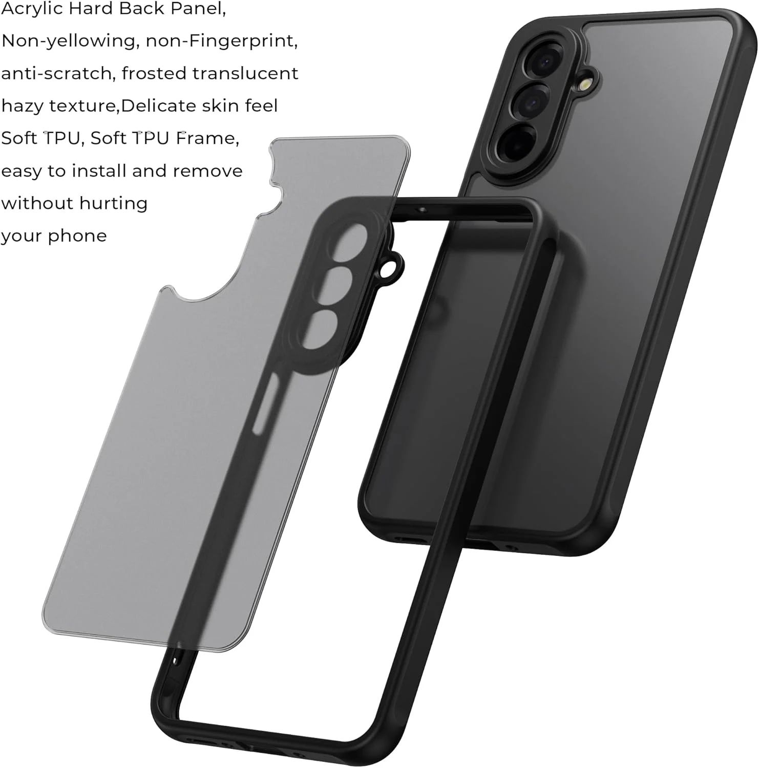 قاب مات گوشی سامسونگ گلکسی A26، کاور پشتی نیمه شفاف مات، محافظت در برابر ضربه برای سامسونگ گلکسی A26 (گلکسی A26) قاب مات گوشی سامسونگ گلکسی A26، کاور پشتی نیمه شفاف مات، محافظت در برابر ضربه برای سامسونگ گلکسی A26 (گلکسی A26)