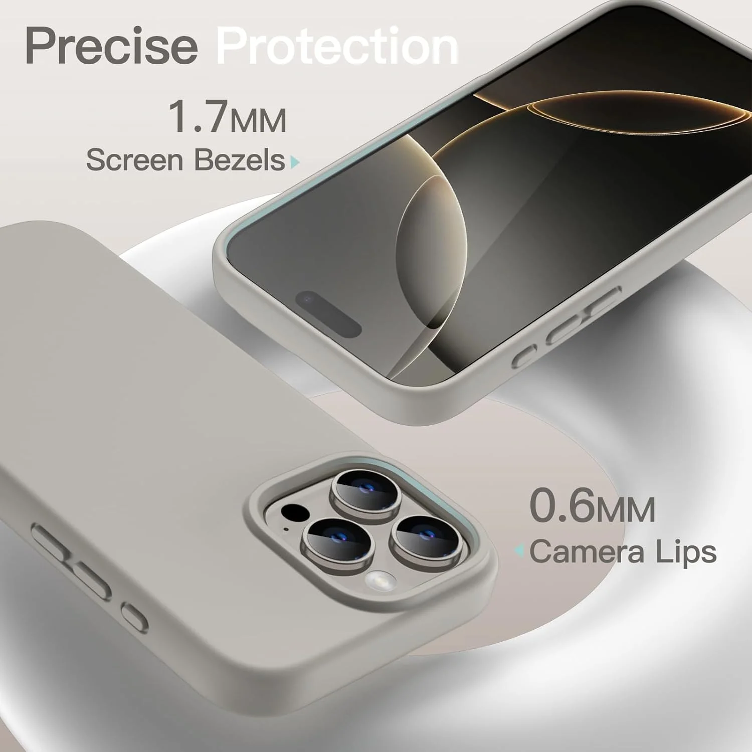 کاور سیلیکونی مایع JETech برای آیفون 16 پرو مکس 6.9 اینچی، کاور محافظ تمام بدنه با لمس نرم و ابریشمی، ضد خش و ضد ضربه با پوشش داخلی میکروفایبر (تیتانیوم طبیعی)