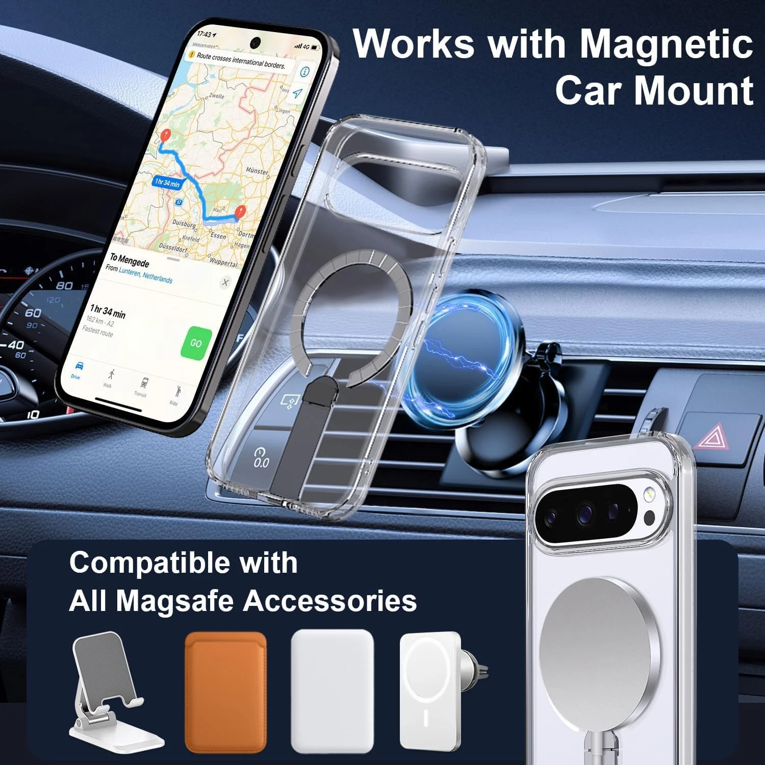 قاب محافظ مغناطیسی گوشی گوگل پیکسل 10 پرو ایکس ال با پایه مخفی، مقاوم در برابر ضربه و ضد خش - شفاف قاب محافظ مغناطیسی گوشی گوگل پیکسل 10 پرو ایکس ال با پایه مخفی، مقاوم در برابر ضربه و ضد خش - شفاف