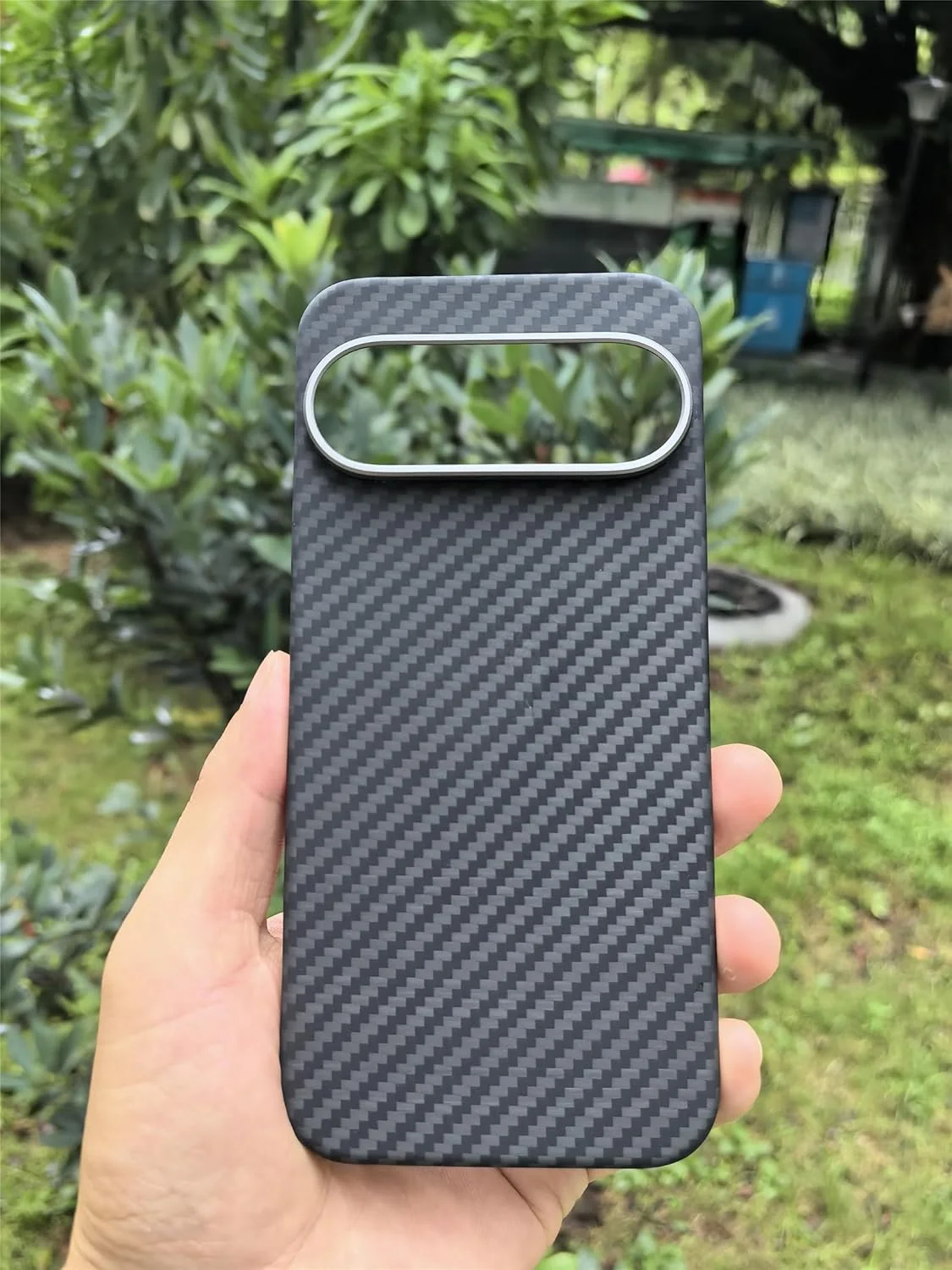 قاب محافظ فیبر آرامید کربنی برای گوگل پیکسل 10 پرو ایکس ال، ساخته شده از مواد آرامید و آلیاژ آلومینیوم، محافظ لنز فلزی، طراحی مدرن - مشکی