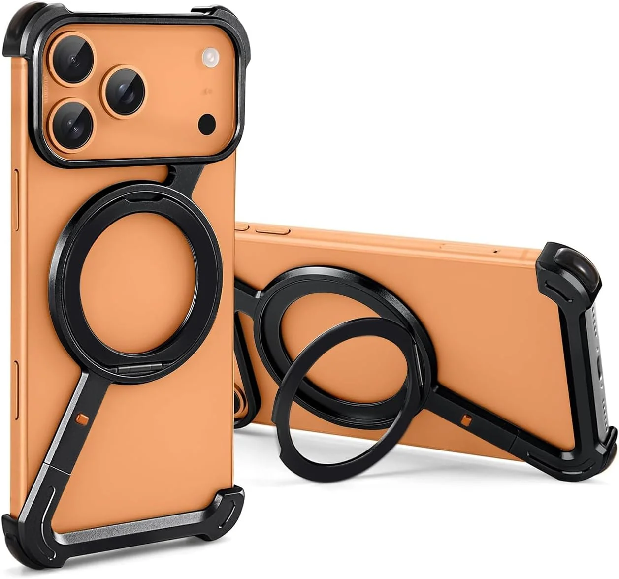 قاب گوشی مینیمالیستی مارگون سازگار با آیفون 17 پرو مکس، کاور گوشی با پایه چرخان 360 درجه، طراحی بدون قاب فلزی آلومینیومی، محافظ ضد ضربه (مشکی، 17 PRM) قاب گوشی مینیمالیستی مارگون سازگار با آیفون 17 پرو مکس، کاور گوشی با پایه چرخان 360 درجه، طراحی بدون قاب فلزی آلومینیومی، محافظ ضد ضربه (مشکی، 17 PRM)