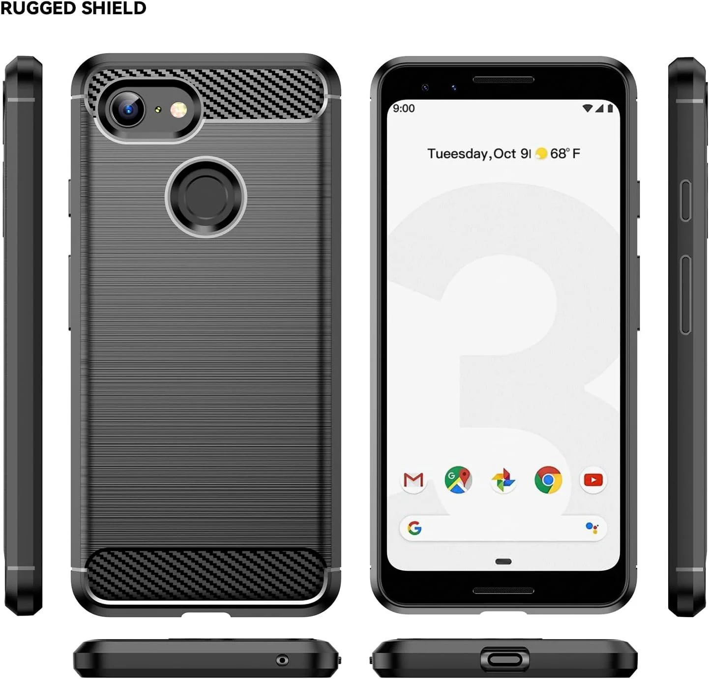 کاور محافظ گوشی GTBDEKI مناسب برای گوگل پیکسل 3A XL، کاور سیلیکونی TPU نرم و مقاوم در برابر ضربه با فیبر کربن برای گوشی گوگل پیکسل 3A XL - مشکی کاور محافظ گوشی GTBDEKI مناسب برای گوگل پیکسل 3A XL، کاور سیلیکونی TPU نرم و مقاوم در برابر ضربه با فیبر کربن برای گوشی گوگل پیکسل 3A XL - مشکی