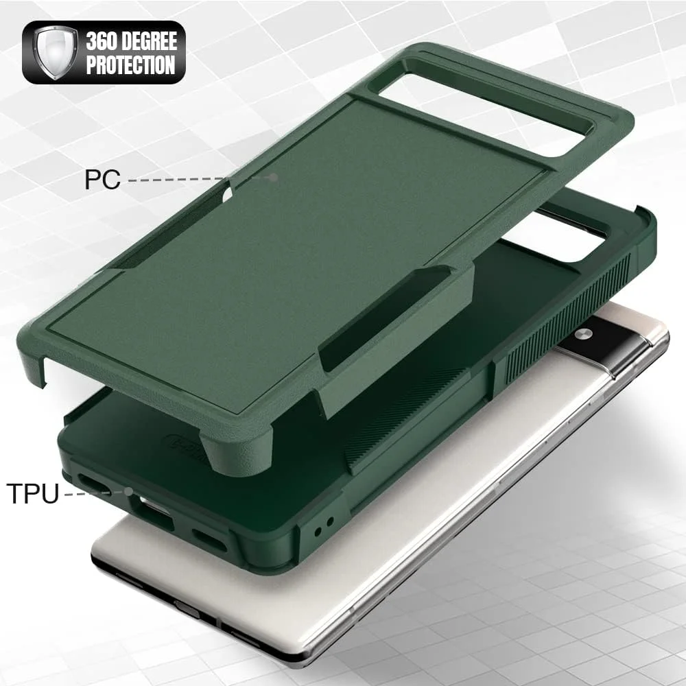 قاب محافظ گوشی جیلی برای گوگل پیکسل 6A، قاب گوشی پیکسل 6A به همراه محافظ صفحه نمایش، محافظت در برابر سقوط با استاندارد نظامی، ضد خش، قاب محکم برای گوگل پیکسل 6a 5G، سبز قاب محافظ گوشی جیلی برای گوگل پیکسل 6A، قاب گوشی پیکسل 6A به همراه محافظ صفحه نمایش، محافظت در برابر سقوط با استاندارد نظامی، ضد خش، قاب محکم برای گوگل پیکسل 6a 5G، سبز