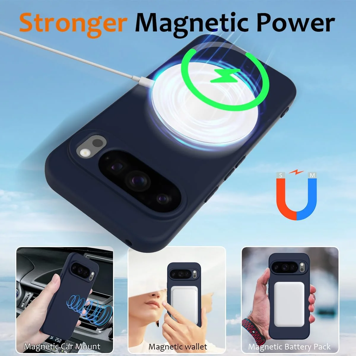 کاور سیلیکونی فوق العاده نازک رنگ خالص با آستر میکروفیبر برای Google Pixel 10 Pro XL سازگار با Mag-Safe (آبی تیره) کاور سیلیکونی فوق العاده نازک رنگ خالص با آستر میکروفیبر برای Google Pixel 10 Pro XL سازگار با Mag-Safe (آبی تیره)