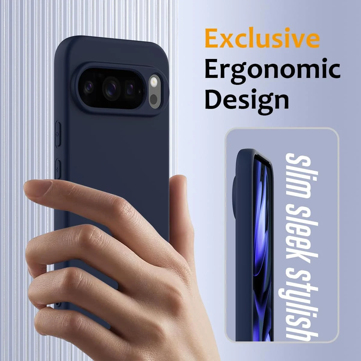 کاور سیلیکونی فوق العاده نازک رنگ خالص با آستر میکروفیبر برای Google Pixel 10 Pro XL سازگار با Mag-Safe (آبی تیره) کاور سیلیکونی فوق العاده نازک رنگ خالص با آستر میکروفیبر برای Google Pixel 10 Pro XL سازگار با Mag-Safe (آبی تیره)