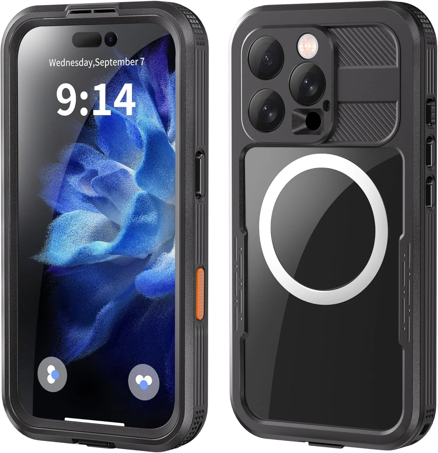 محافظ ضد آب آیفون 16 پرو، محافظ کامل بدنه با محافظ صفحه نمایش داخلی، پوشش محافظتی سنگین برای آیفون 16 پرو 6.3 اینچ - مشکی محافظ ضد آب آیفون 16 پرو، محافظ کامل بدنه با محافظ صفحه نمایش داخلی، پوشش محافظتی سنگین برای آیفون 16 پرو 6.3 اینچ - مشکی