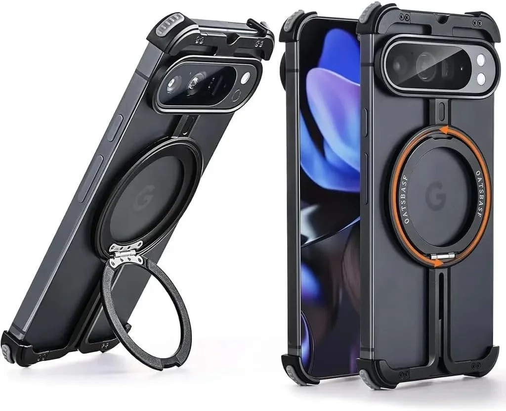 کاور محافظ سپر دار Gruattreay سازگار با گوگل پیکسل 9 پرو XL، با پایه نگهدارنده چرخان 360 درجه و استند مغناطیسی، کاور گوشی مینیمالیستی برای پیکسل 9 پرو XL، کاور فلزی بدون فریم کاور محافظ سپر دار Gruattreay سازگار با گوگل پیکسل 9 پرو XL، با پایه نگهدارنده چرخان 360 درجه و استند مغناطیسی، کاور گوشی مینیمالیستی برای پیکسل 9 پرو XL، کاور فلزی بدون فریم