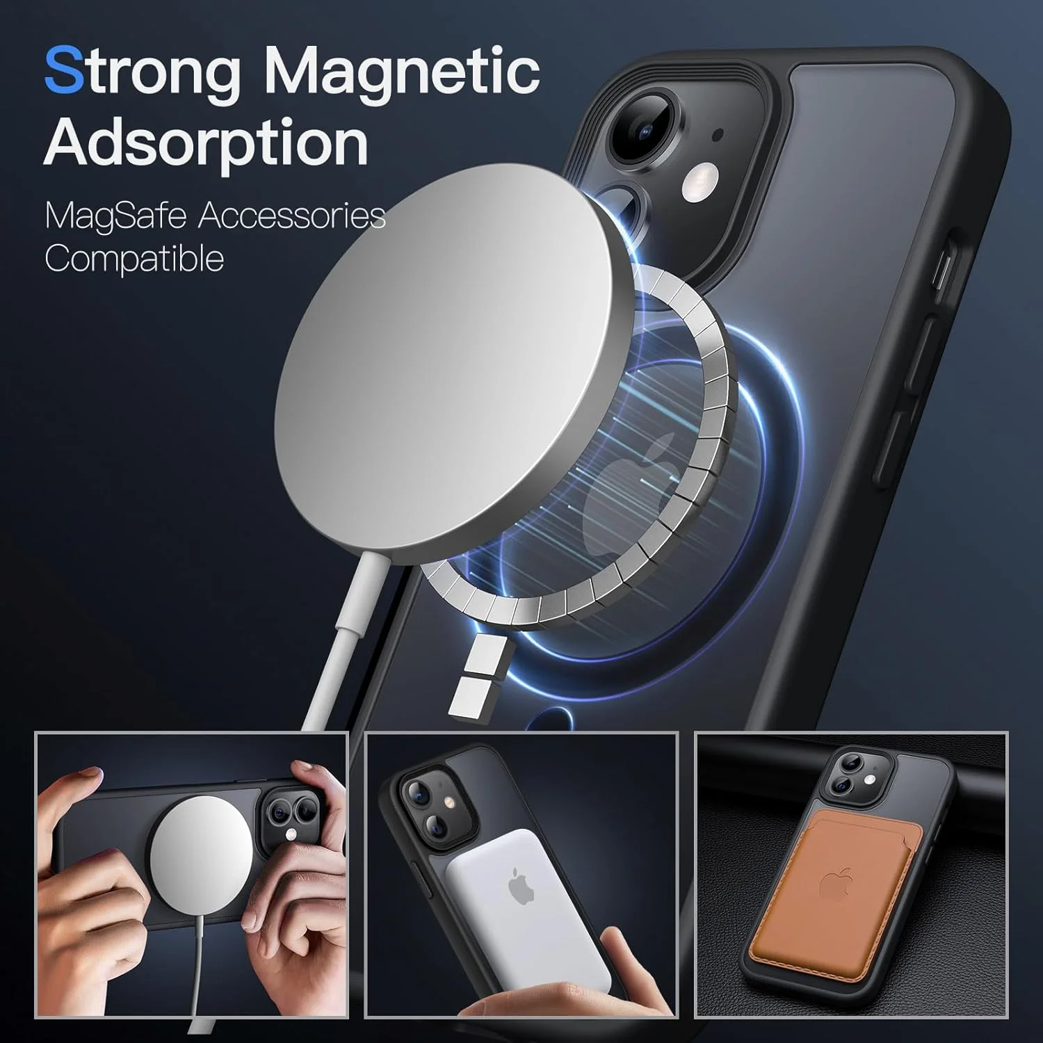 کاور آهنربایی JETech برای آیفون 12 مینی 5.4 اینچی سازگار با MagSafe، پشت مات نیمه شفاف، کاور باریک و ضد ضربه گوشی (مشکی) کاور آهنربایی JETech برای آیفون 12 مینی 5.4 اینچی سازگار با MagSafe، پشت مات نیمه شفاف، کاور باریک و ضد ضربه گوشی (مشکی)