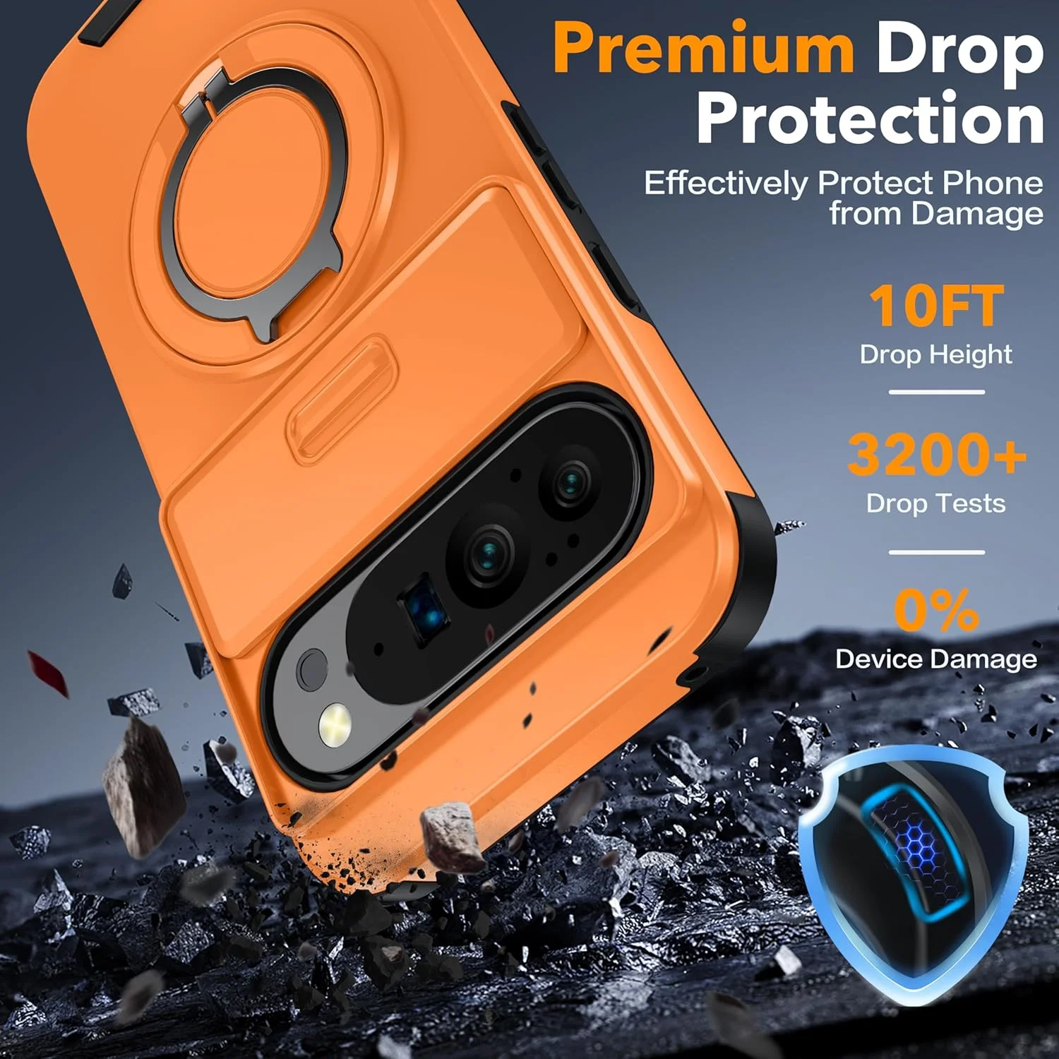 قاب محافظ گوشی گوگل پیکسل 10 پرو ایکس ال، محافظ صفحه نمایش، پوشش کشویی دوربین و پایه چرخان، محافظت دو لایه مقاوم در برابر ضربه - نارنجی قاب محافظ گوشی گوگل پیکسل 10 پرو ایکس ال، محافظ صفحه نمایش، پوشش کشویی دوربین و پایه چرخان، محافظت دو لایه مقاوم در برابر ضربه - نارنجی