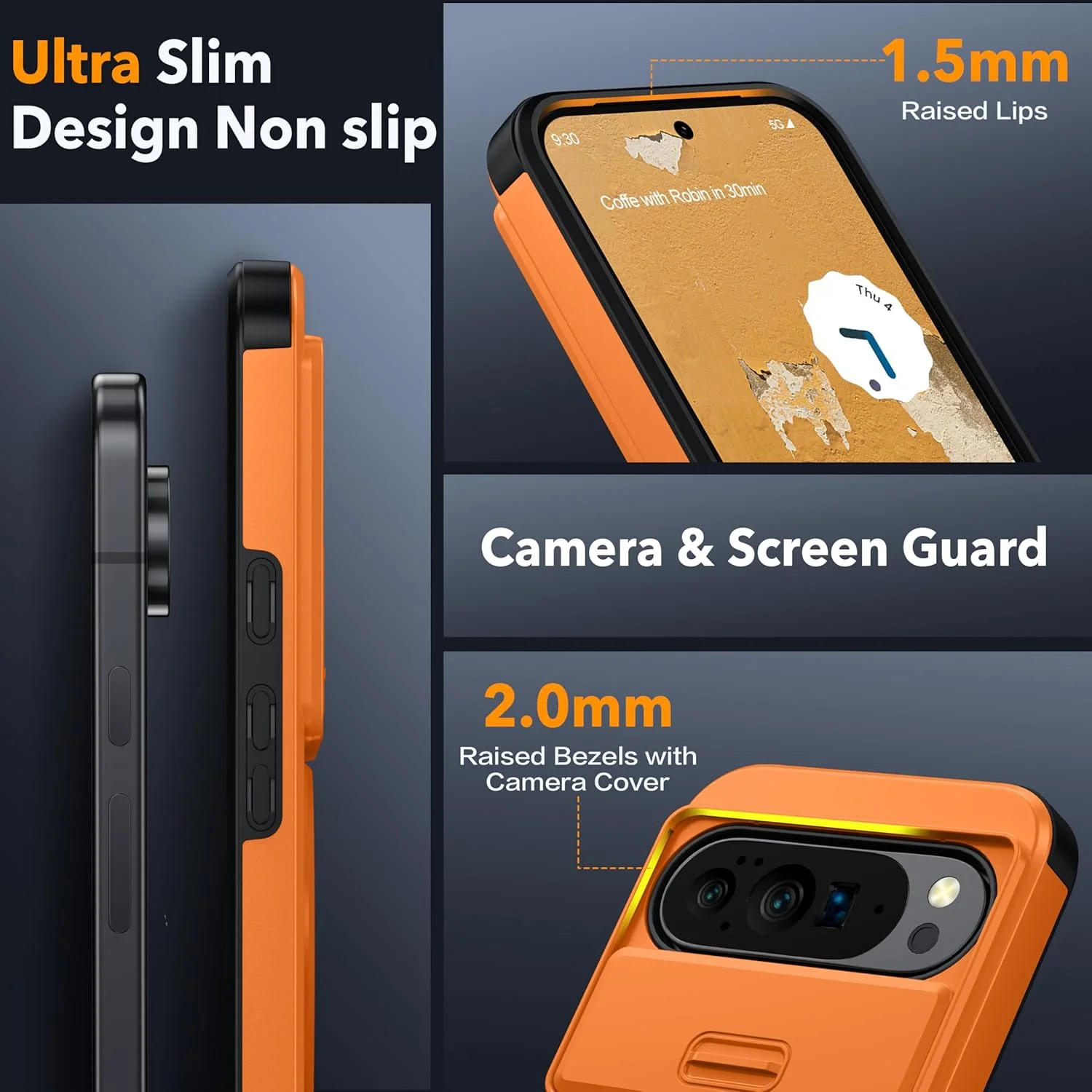 قاب محافظ گوشی گوگل پیکسل 10 پرو ایکس ال، محافظ صفحه نمایش، پوشش کشویی دوربین و پایه چرخان، محافظت دو لایه مقاوم در برابر ضربه - نارنجی قاب محافظ گوشی گوگل پیکسل 10 پرو ایکس ال، محافظ صفحه نمایش، پوشش کشویی دوربین و پایه چرخان، محافظت دو لایه مقاوم در برابر ضربه - نارنجی